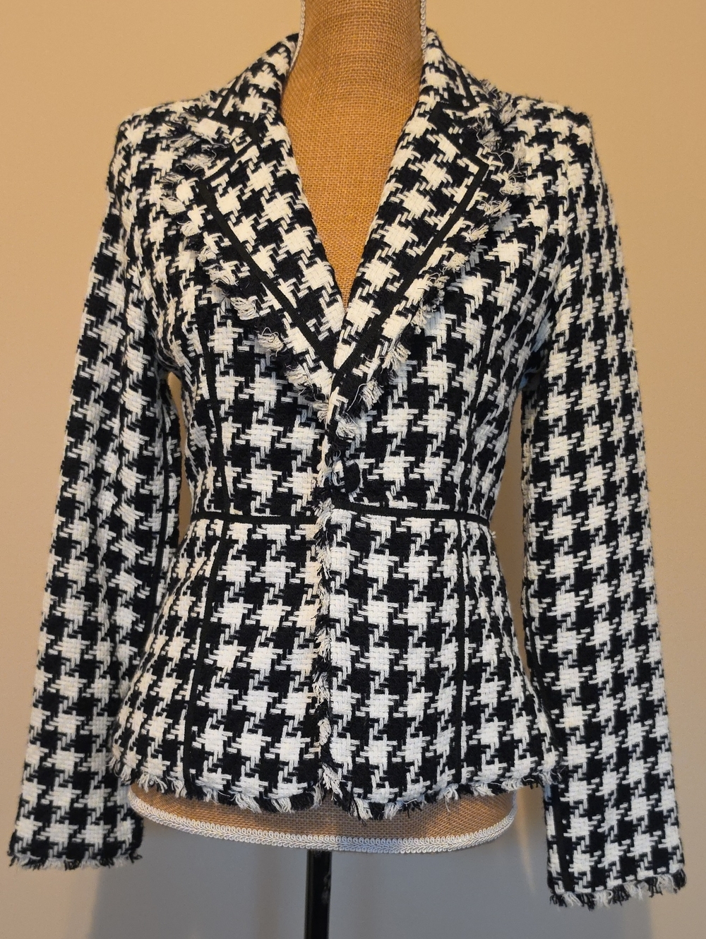 True Meaning Black and White Houndstooth Blazer